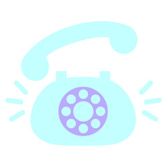 Fototapete - ringing telephone in bright neon color