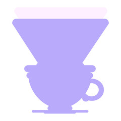 Fototapete - coffee cup with drip filter in bright neon color