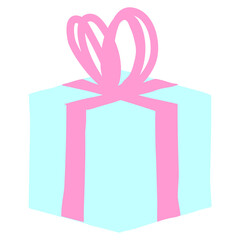 Fototapete - wrapped gift in bright neon color