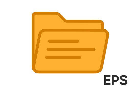 Folder icon vector illustration. File document storage symbol. Flat simple design for web UI UX. Business office organization concept. Digital data archive portfolio graphic.