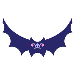 Fototapete - cute halloween bat in bright neon color