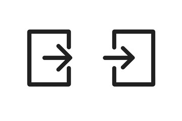 Poster - Login and Logout Arrow Icons. Enter Exit Symbol. User Access, Sign In, Sign Out, Authentication, Interface Button, App UI, Web Navigation, Account Access, Vector Illustration