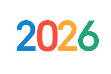 Poster - Vibrant Hand Drawn 2026 New Year Numbers, Colorful Brush Painted Design for Poster, Banner, Website, Calendar, Festive Vector Illustration