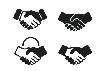 Poster - Handshake Icon Set. Business Agreement, Partnership Deal, Friendly Handshake, Collaboration Symbol. Vector Icons for Apps, UI, Website, Transparent Design Element, Cooperation Concept