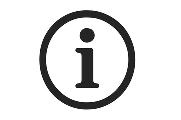 Fototapete - Information Icon Symbol. Info Button. Circular Information Sign. Black and White Vector Isolated. Minimalist Web Icon. User Interface Element. Help Symbol. Transparent Background