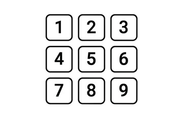 Poster - Numeric Keypad Vector Illustration. Modern Number Pad with Rounded Buttons. Digital Interface, PIN Entry, Security Access, Calculator, ATM, Phone Dial Pad. Isolated Transparent Background