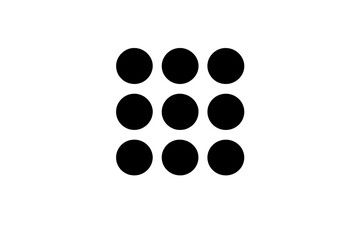 Fototapete - Numeric Keypad Icon, 3x3 Grid, Simple Black Dots, Minimalist Vector, Mobile App Button, Touchscreen Interface, Digital PIN Pad, Web UI Element, Transparent Background