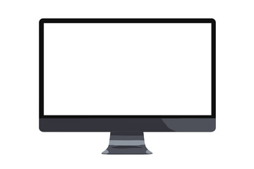 Poster - Realistic Computer Monitor Mockup, Blank Desktop Display, Empty PC Screen, Isolated Vector Illustration, Modern Technology Device, Office Workspace, Transparent Background