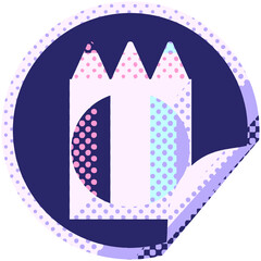 Fototapete - pack of coloring pencils graphic vector illustration circular sticker in bright neon color