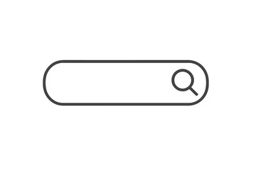 Fototapete - Minimalist Search Bar Icon with Magnifying Glass. Modern UI Element. Simple Transparent Search Field. Web Design Symbol. Vector Illustration for App, Website, Interface, User Experience, Navigation