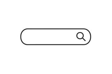 Fototapete - Search Bar Icon Vector. Minimalist Search Field with Magnifying Glass Symbol. Modern UI Element. Transparent Background. Web Interface Design. Simple Outline Style. Editable Stock Illustration.