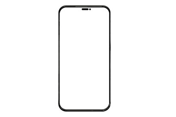 Poster - Modern Smartphone Mockup with Transparent Screen, Minimal Bezel, Blank Display, Isolated Device, Vector Illustration for App UI Design, Technology Concept, Mobile Template, PNG Format