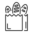 © Prosymbols - An outline style icon showing bread bag