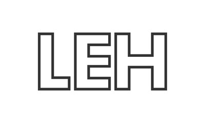 Poster - LEH logo design template with strong and modern bold text. Initial based vector logotype featuring simple and minimal typography. Trendy company identity.