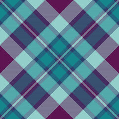 Poster - Classic tartan plaid seamless pattern. Textile design in teal, blue and purple tones. Use for backgrounds, apparel, and crafts. Versatile abstract design.