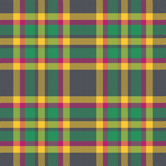 Poster - Vibrant multicolor plaid pattern.  Bold geometric design with intersecting lines creates a dynamic texture perfect for textile, fashion, or web design.