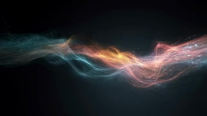 Aufkleber - Bright flowing trails of light intertwine against a dark backdrop representing the highspeed transmission of information in the digital era. This energetic visual showcases the fusion