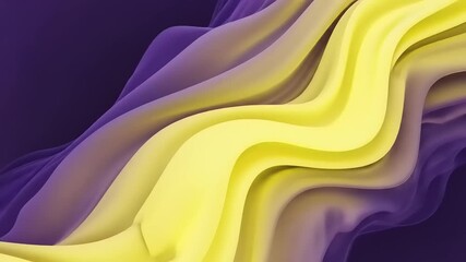Fototapete - Flowing ribbons of purple and yellow