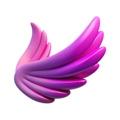 Fototapete - 3d render of a beautiful pink and purple wing against a black background