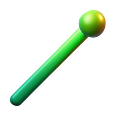 Fototapete - 3d rendered green stick with sphere element isolated on black background