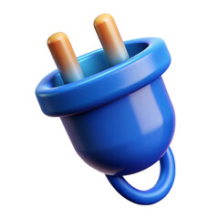 Fototapete - 3d rendered illustration of a blue electrical plug isolated on a black background.