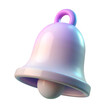 © Asif - 3d rendered pastel bell icon against a black background for notifications and reminders