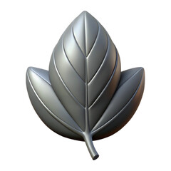 Aufkleber - 3d rendered silver leaf graphic isolated against a dark black background for visual elements.