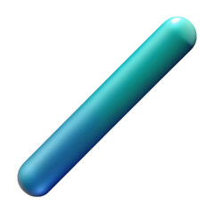 Fototapete - Abstract 3d cylinder rendered in a gradual blue green color against a black background