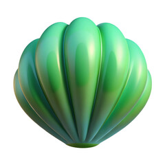 Fototapete - Abstract 3d rendered green organic shape with glossy surface against black background