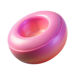 Poster - Abstract 3d rendering of a glossy pink donut shaped object isolated on black background