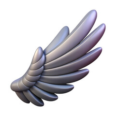Poster - Elegant 3d rendering of a stylized wing with smooth gradient and detailed feather design