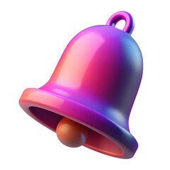Poster - Modern 3d rendered bell notification icon with gradient colors isolated on black background