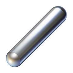 Fototapete - Polished metallic cylinder with reflective surface and rounded ends isolated on black