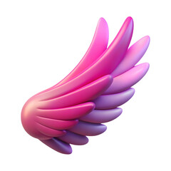 Fototapete - Vibrant 3d render of a colorful angel wing against a black background