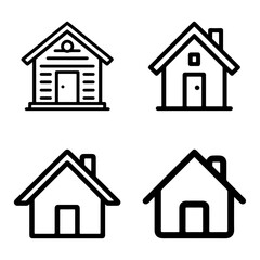 Fototapete - House Icon Set silhouette, Vector Design