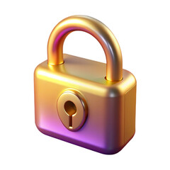 Poster - 3d rendered golden padlock illustration depicting security privacy and digital protection