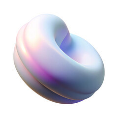 Fototapete - 3d rendered iridescent torus shape with smooth gradients isolated on a black background
