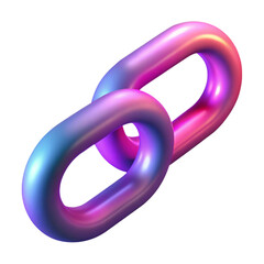 Poster - 3d rendered gradient colored chain links isolated against a black background