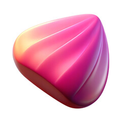 Fototapete - Abstract 3d rendered shape with flowing gradients and vibrant pink color against black background