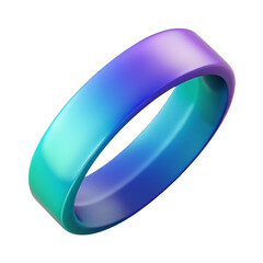 Poster - Elegant abstract rendered ring with smooth gradient of aqua and purple colors on black background