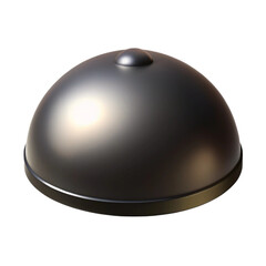 Poster - Elegant metallic cloche with subtle reflections and a small rounded knob on a black background