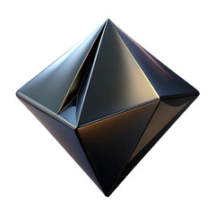 Fototapete - Geometric metallic structure with reflections and contrasting light against a black background