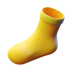 Poster - Isolated 3d render of a bright yellow sock with smooth gradient and minimalist style