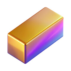 Poster - Luxurious abstract golden bar with gradient holographic colors on a dark background