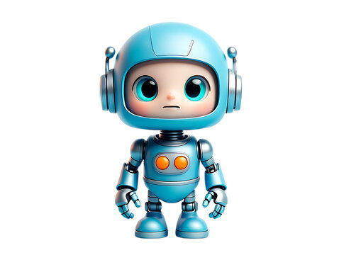 Adorable 3D Render of a Cute Baby Robot Futuristic Childlike Design