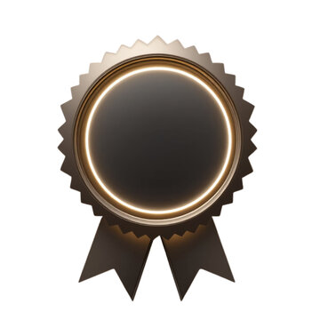 Illuminated Bronze Award Seal with Ribbon Circular Badge Blank Center mockup