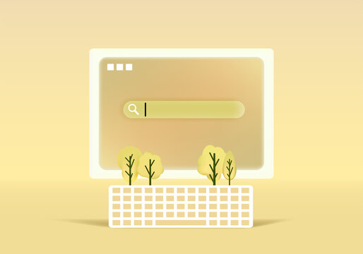 3d internet search icon with pastel colors