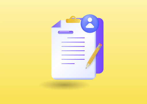 3d reporting document icon