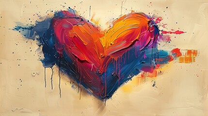 Poster - This heart shaped art piece mesmerizes with dynamic swirling patterns in bold hues set against a neutral background. Its vibrant movement draws in modern art enthusiasts.