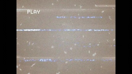 Poster - Starting with on-screen PLAY blue-white starry static sweeping drifting simulating tape interface